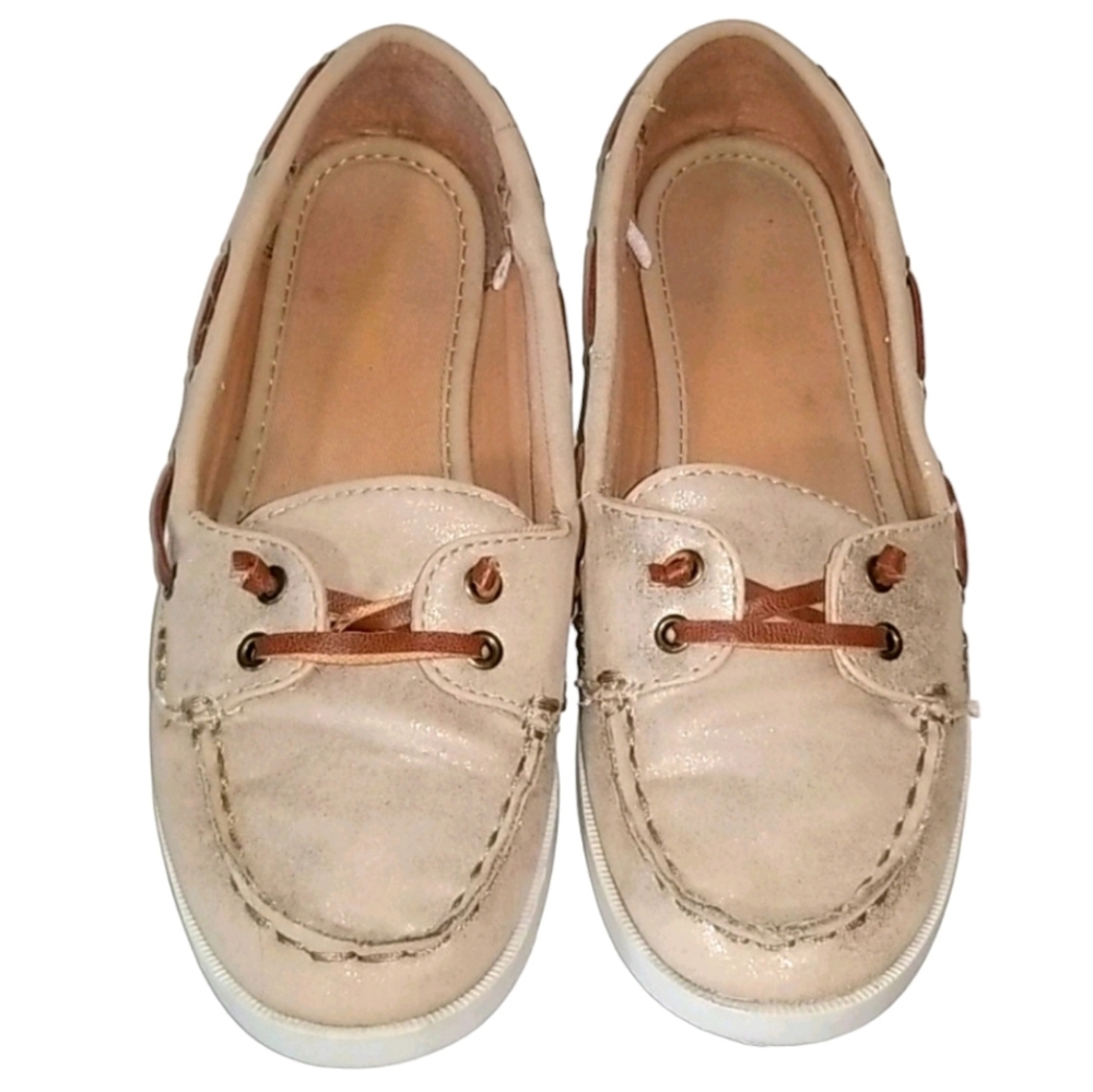 Old Navy | Tan sparkle loafers size 6